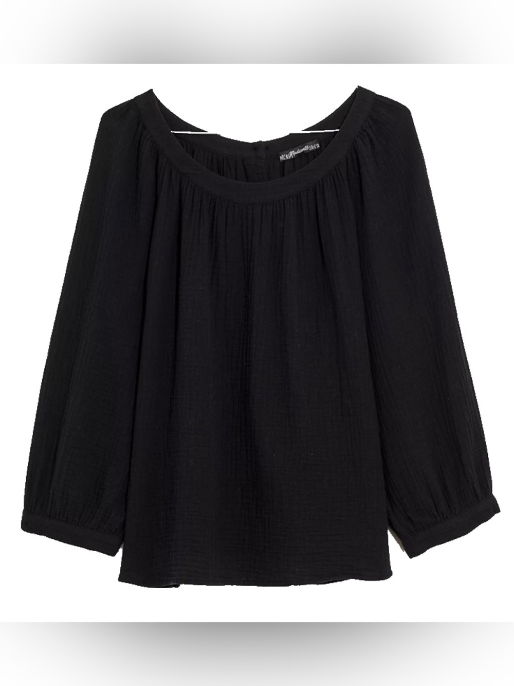 Madewell Lightspun Wide-Neck Cuff-Sleeve Top